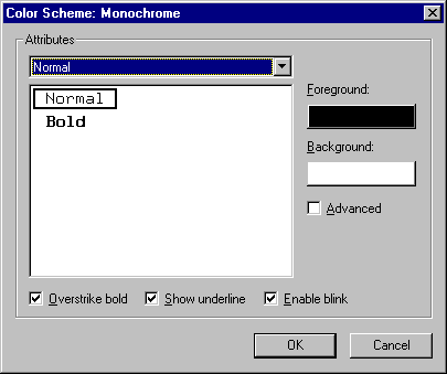 The Color Scheme dialog
