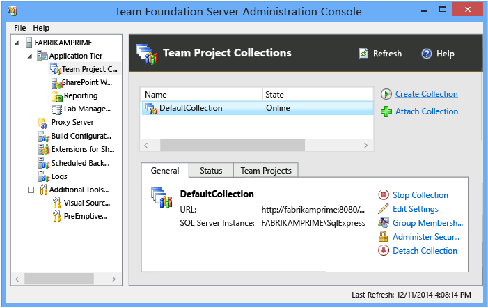 View team project collections