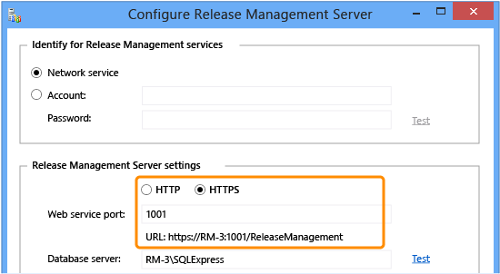 Configure Release Managment Server for HTTPS