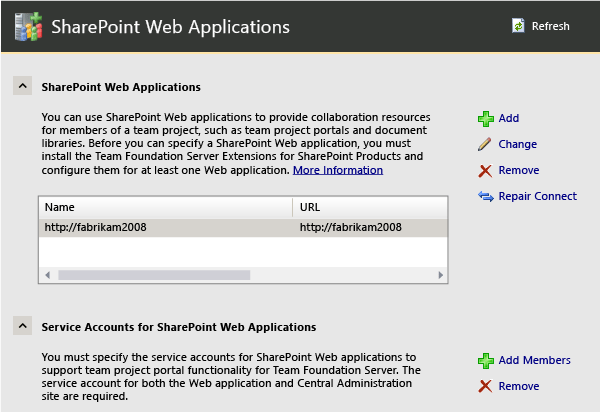 TFS still redirects to the old application
