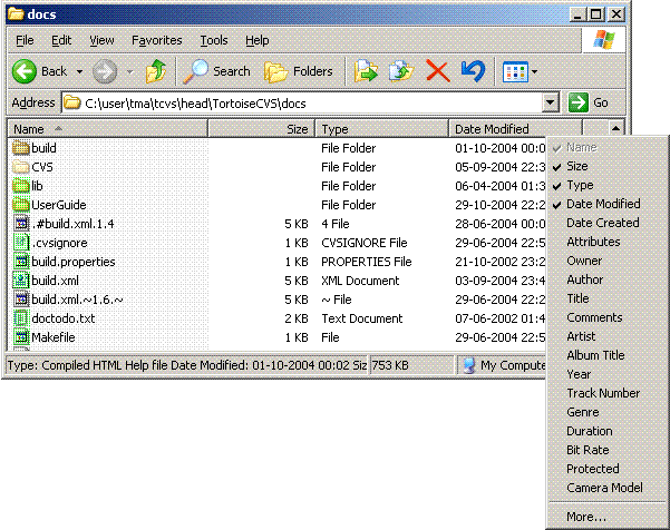 Choosing which columns to display