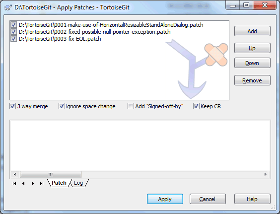 The Apply Patch Dialog