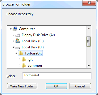The Choose Repository Dialog