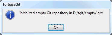Successfull repository creation message