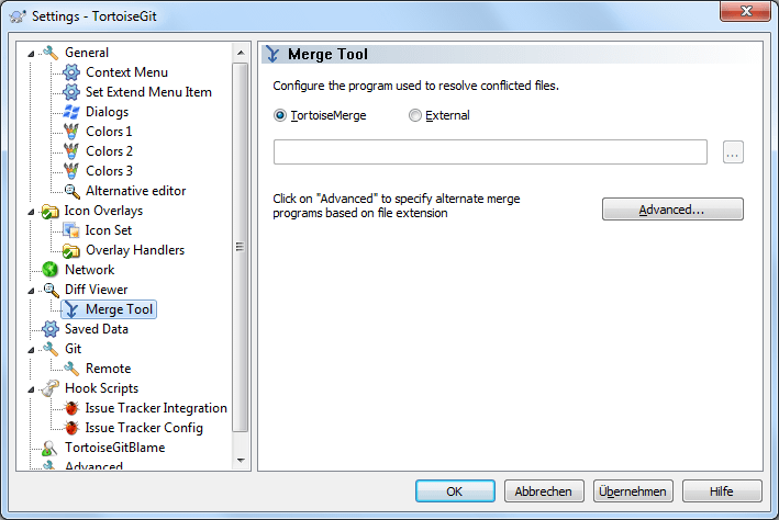 The Settings Dialog, Merge Tool Page