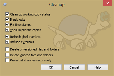 The Cleanup dialog