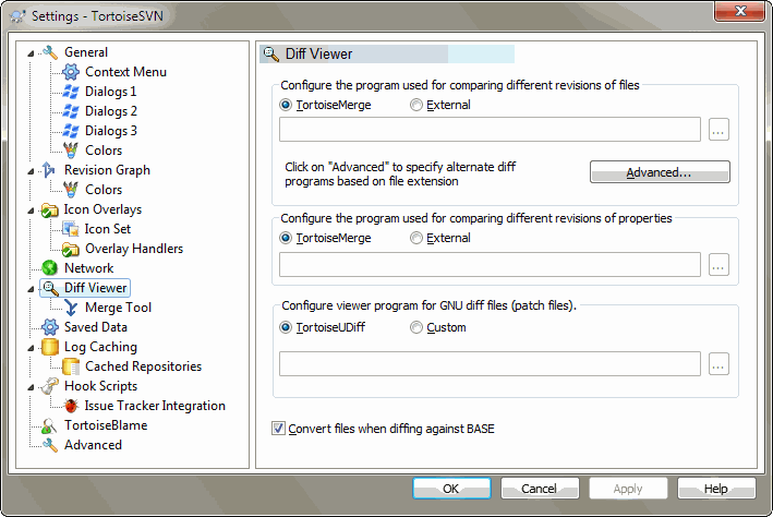 The Settings Dialog, Diff Viewer Page
