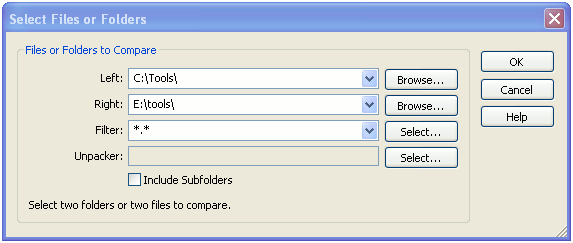 Select Files or Folders window