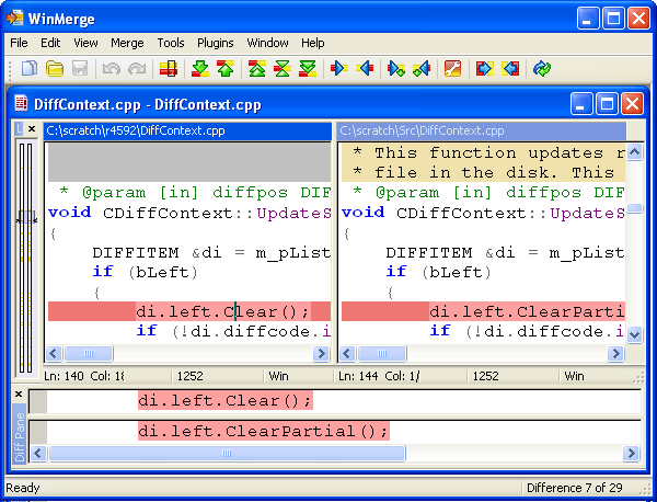 winmerge carriage return types