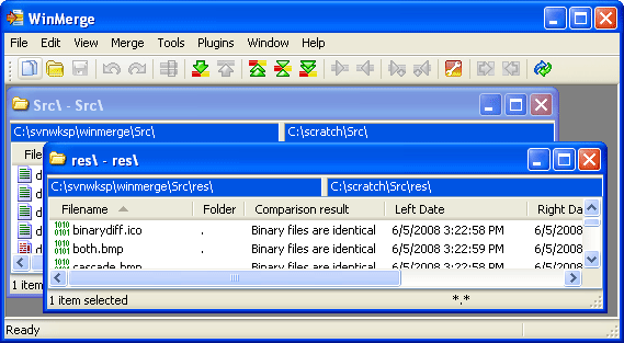Multiple Folder Compare windows: default display