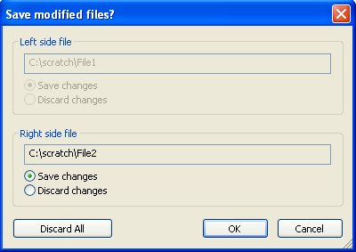 Save modifed files dialog