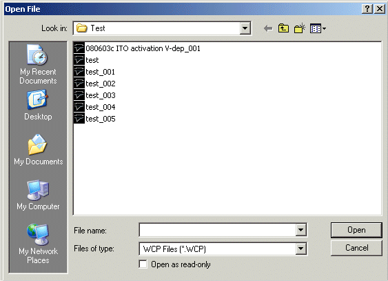 Opening a WCP Data File - WinWCP Documentation