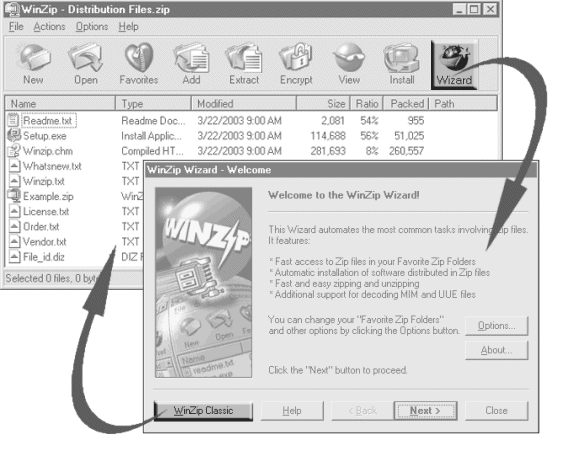 Wizard and Classic Interfaces - WinZip Documentation