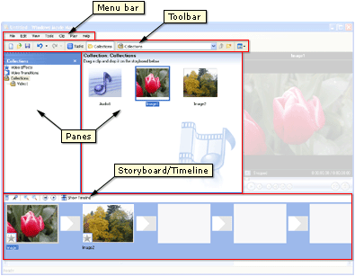 Windows Movie Maker user interface image 