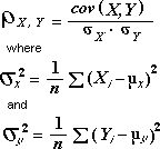 Formulas to calculate correlations