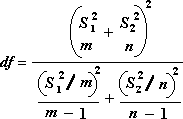 Formula to approximate degrees of freedom