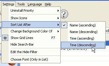 Selecting a different sort order