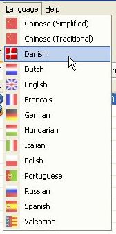 Language menu