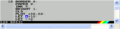 The indicator for 128k BASIC mode