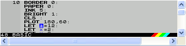 The indicator for 48k BASIC mode
