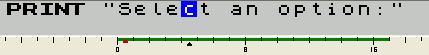 character ruler displaying the length of a string