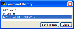 Command History window