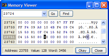 Memory Viewer window