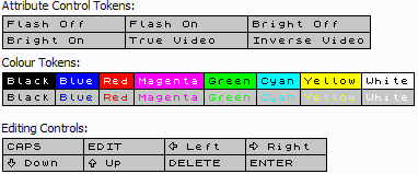 The token table's 'control codes' page.