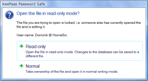 KeePass 1.x Read-Only Prompt