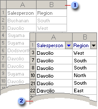 List filtered for Davolio