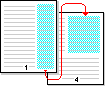 Text box on page 1 linked to text box on page 4