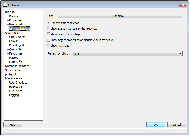 pgAdmin Browser Options - pgAdmin III Documentation
