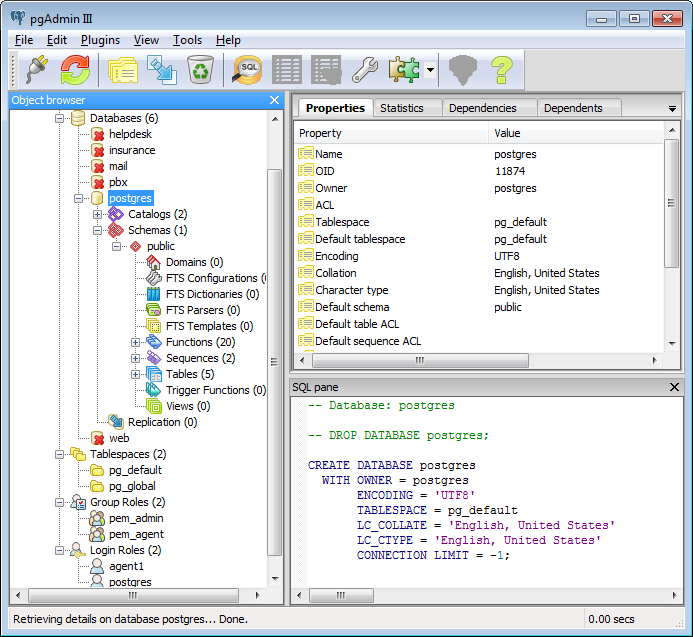 pgAdmin Main Window pgAdmin III Documentation