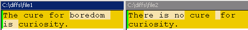 Character-level line diff comparing no whitespace