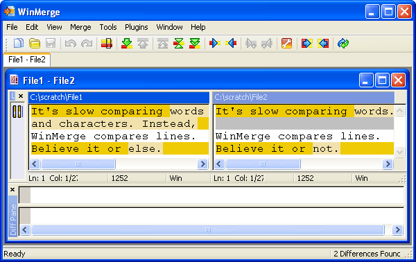 Compare Files screen shot